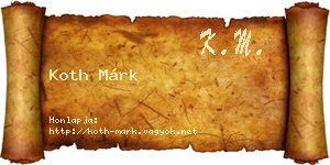 Koth Márk névjegykártya