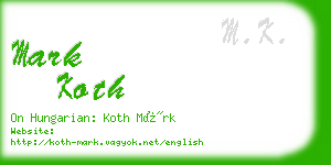 mark koth business card
